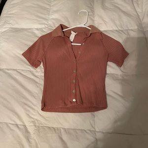 Light Orange Macy’s button down crop top